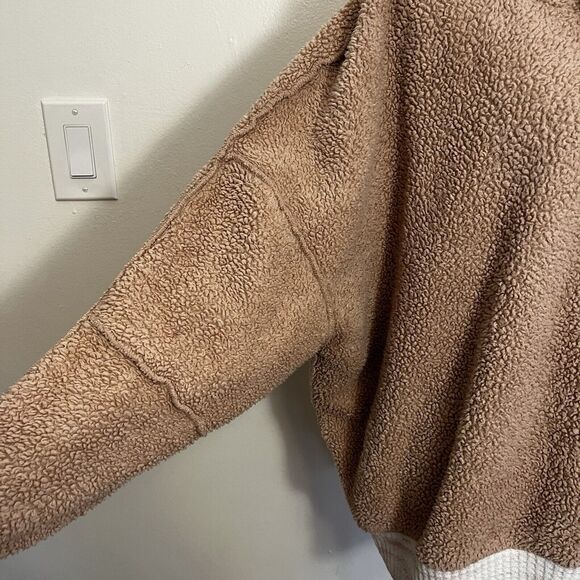 Free People Intimately Warmer Than You Oversized Faux Shearling Pink Hoodie S‎ - Picture 4 of 7